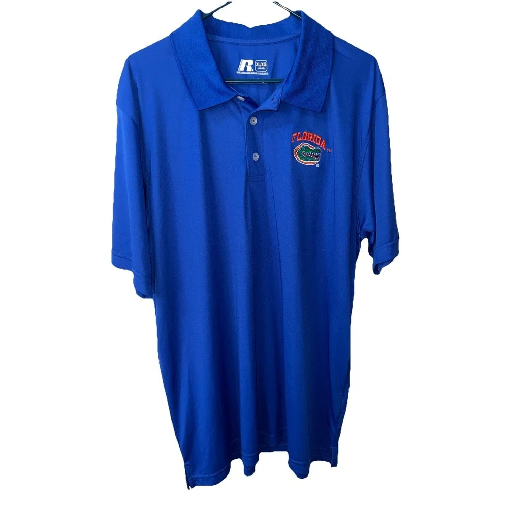 Russell Polo Shirt University of Florida Gators Logo Men XL 46-48 NCAA Polyester